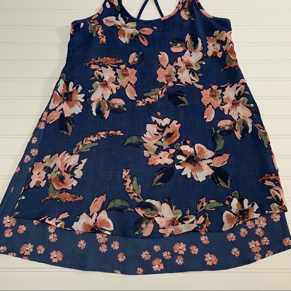 Three Pink Hearts Strappy floral Mini Dress - Picture 9 of 10